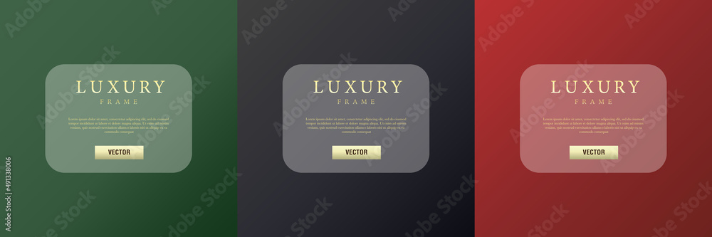Luxury square frame vector set. Banner template for your design in green, red and black color. Vector illustration EPS10 Luxury square frame vector set. Banner template for your design in green, red and black color. Vector illustration EPS10