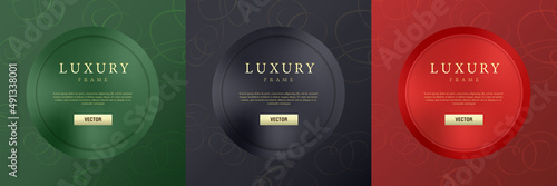 Luxury round frame vector set. Labels, banners, icons or buttons for your design