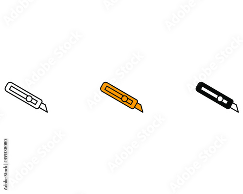  cutter knife  icon symbol vector elements for infographic web