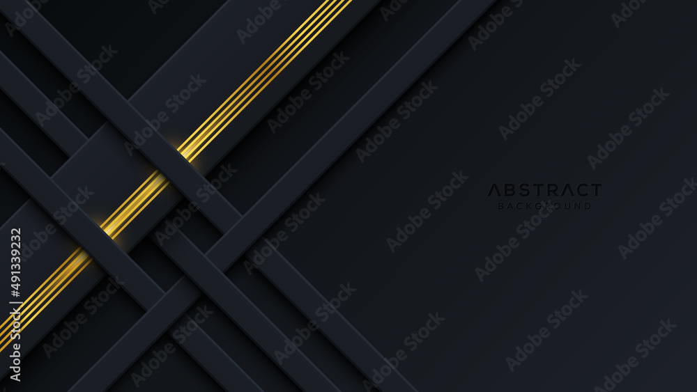 Modern abstract dark background with diagonal golden lines Modern abstract dark background with diagonal golden lines