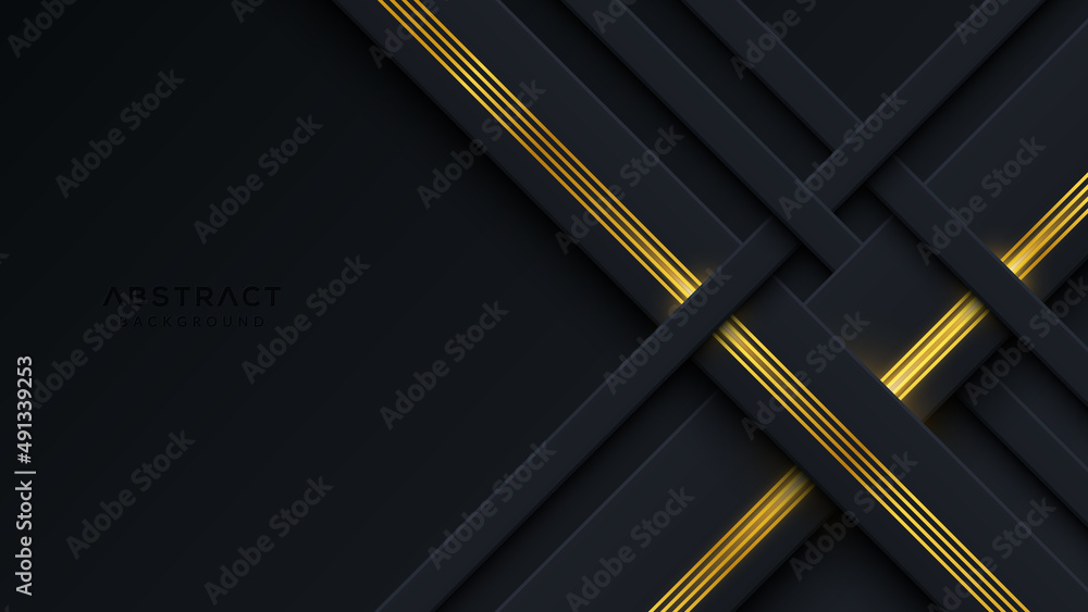 Abstract dark background with diagonal golden lines Stock Vector ...