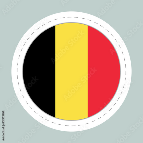 Free Download Sticker ball with flag of Belgium. Round sphere, template icon. Belgian national symbol. Glossy realistic ball, 3D abstract vector illustration. Big bubble - GFXLoad