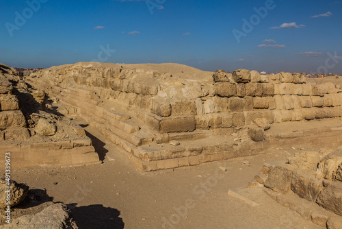 Massive stone walls of Giza eastern cemetry, Egypt