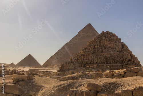 View of pyramids in Giza  Egypt