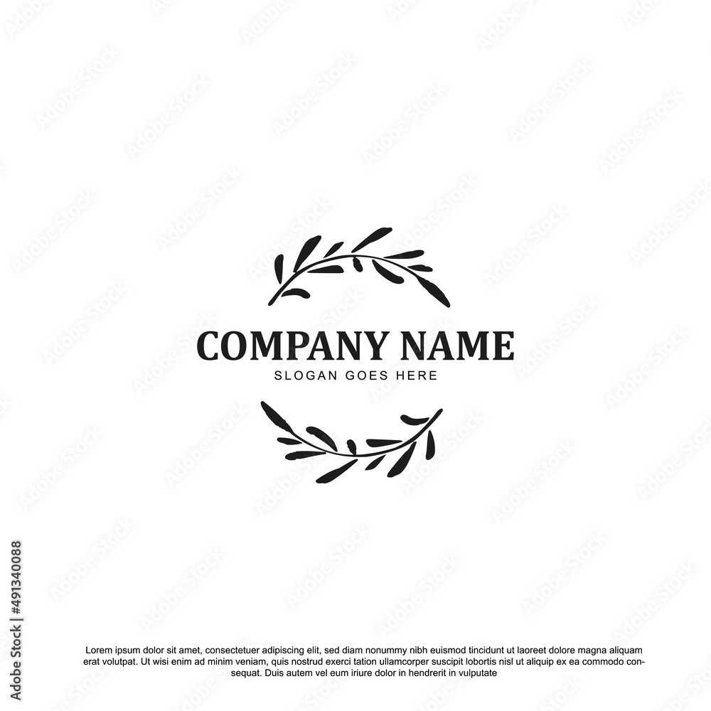 Fototapeta premium two vintage branch vector illustration for frame name or others