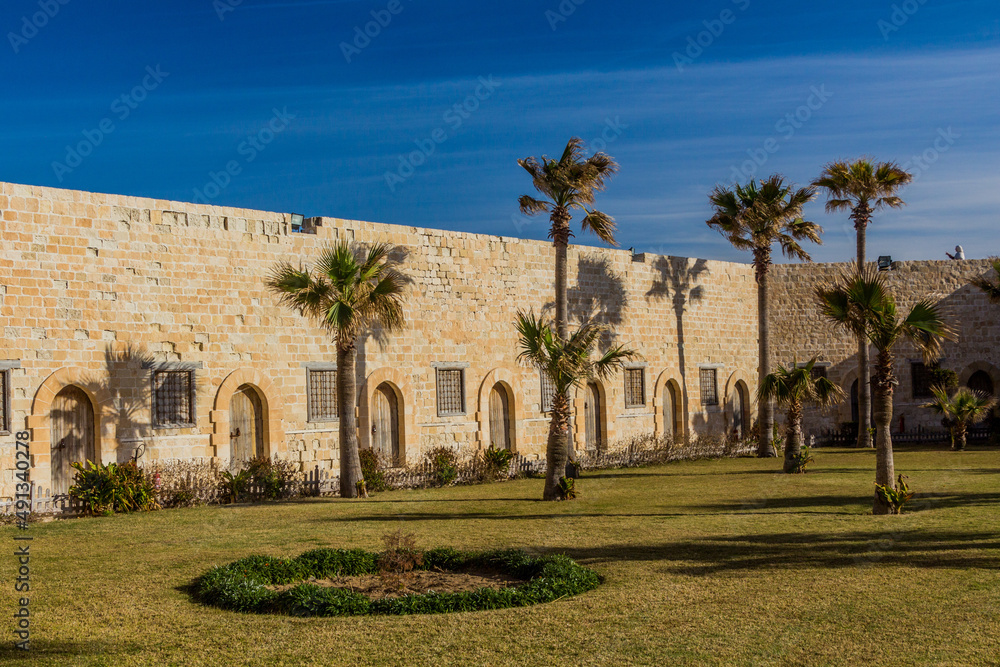 Courtyard of the Citadel of Qaitbay (Fort of Qaitbey) in Alexandria, Egypt