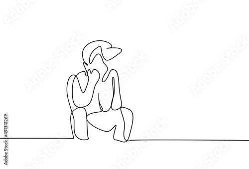depressed sad boy sitting thinking