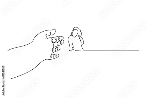 person reaching out to help someone far away