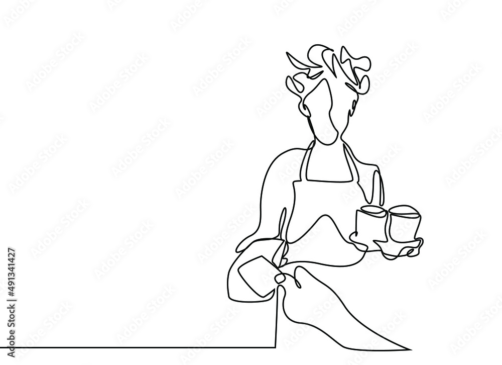 cafe worker serving cardboard coffees and receiving payment by credit card cafe worker serving cardboard coffees and receiving payment by credit card