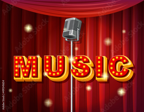 Music logo with microphone