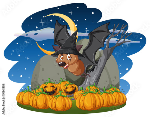 A bat in halloween theme