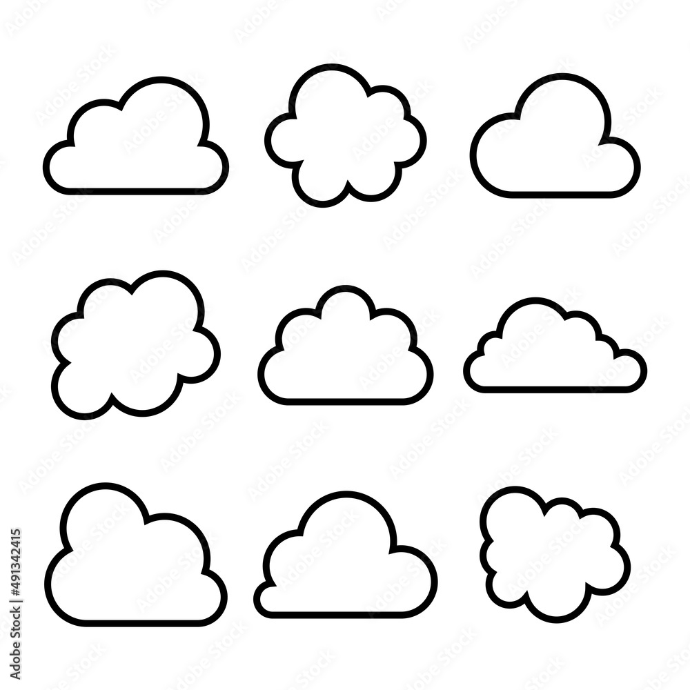 cloud icon set vector cloud icon set vector