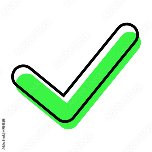Green tick. Green checklist vector design. Checkbox icon. Tick icon. Vector illustration. stock image. 