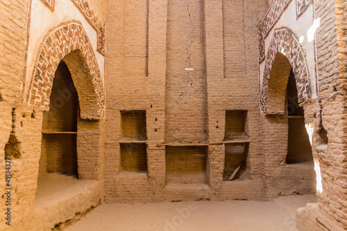 DAKHLA, EGYPT - FEBRUARY 8, 2019: Old school (madrasa) ruins in Al Qasr village in Dakhla oasis, Egypt