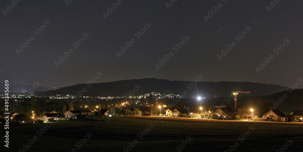 Rural Villages At Night