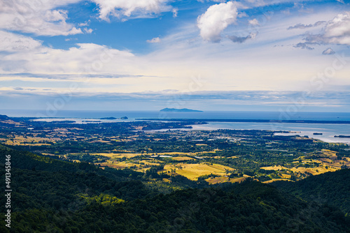 View from the hills towards the ocean, Bay Of Plenty, New Zealand