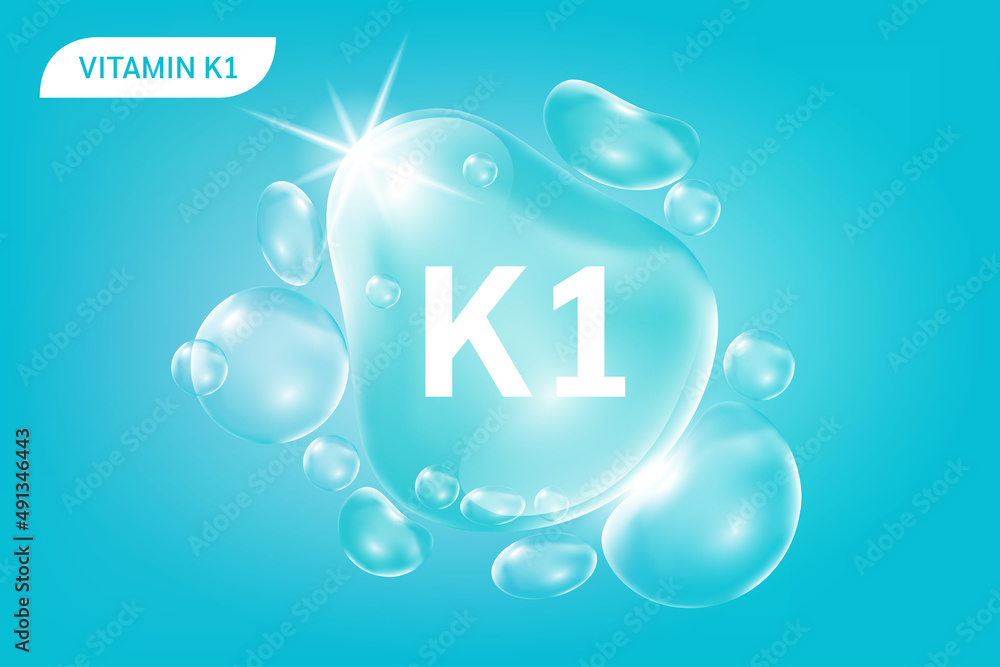 Serum collagen vitamin K1, Blue drop water. Vitamin complex with