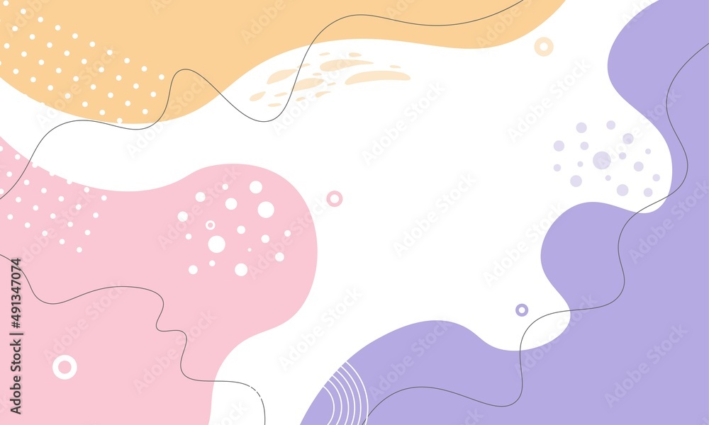 Liquid Style Colorful Pastel Abstract Background with Elements Vector