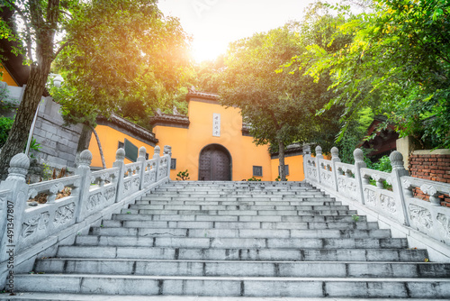 Close-up of the scenery of ancient Jiming Temple in Nanjing photo