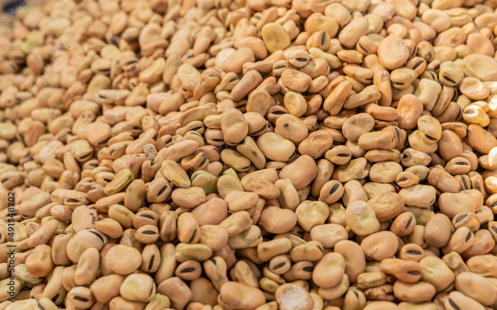 Egyptian traditional Dried fava beans food background. Middle East food Egyptian traditional Dried fava beans food background. Middle East food