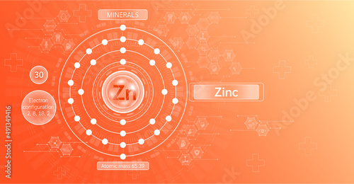 Minerals zinc and Vitamin supplements complex capsule. Calcium food sources and functions. Health care and science icon pattern medical innovation. Blue background vector.