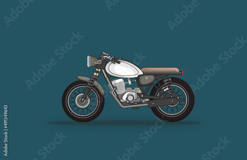 Sport motor cycle custom brat style vector illustration