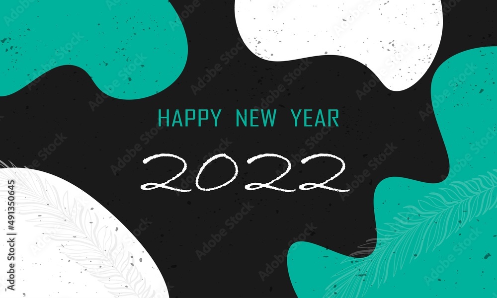 Happy new year 2022 text typography design patter