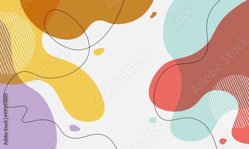 Liquid Style Colorful Pastel Abstract Background with Elements Vector