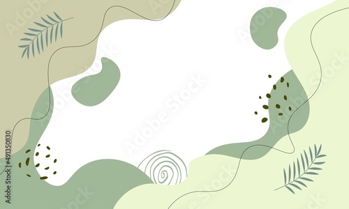 Modern abstract floral art vector leaves background