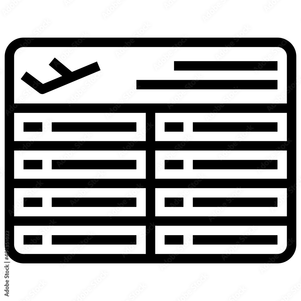 FLIGHT INFORMATION BOARD line icon FLIGHT INFORMATION BOARD line icon