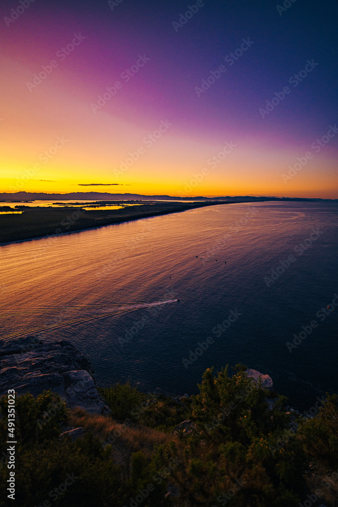 Fototapeta premium Sunset at the beach in Tauranga in New Zealand,