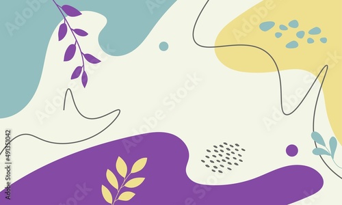 Modern abstract floral art vector leaves background