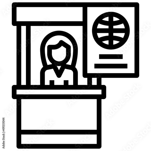 PASSPORT CONTROL line icon