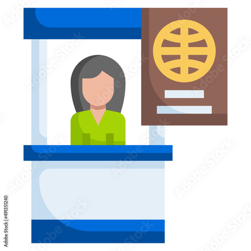 PASSPORT CONTROL flat icon