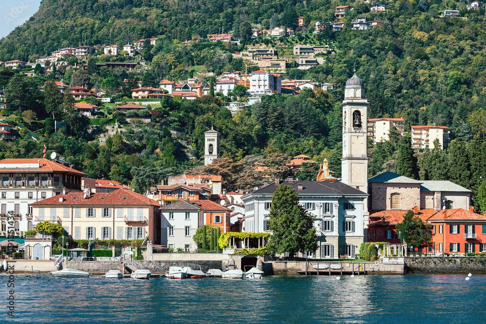 beautiful city landscape on lake Como