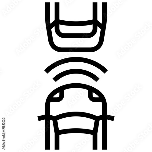collision avoidance outline icon