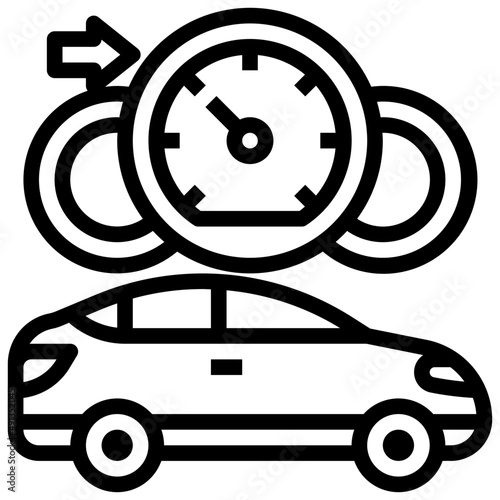 cruise control outline icon