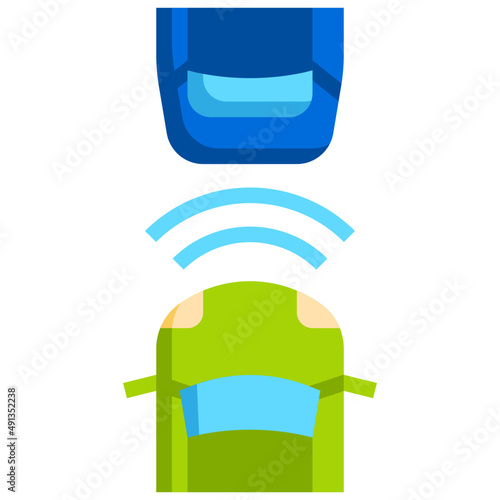 COLLISION AVOIDANCE flat icon