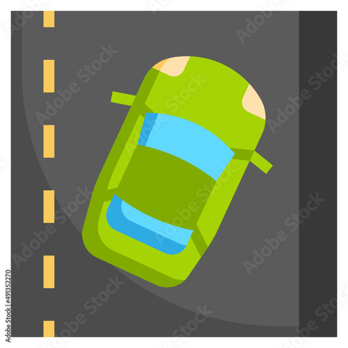 LANE CHANGE ASSIST flat icon