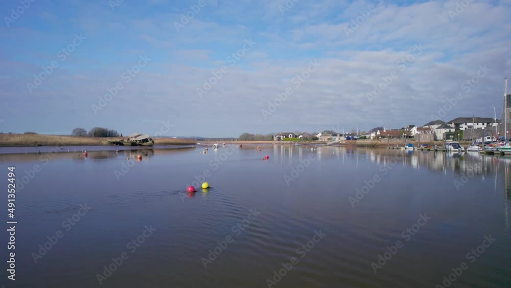 Topsham and River Exe from a drone, Exeter, Devon, England, Europe Topsham and River Exe from a drone, Exeter, Devon, England, Europe