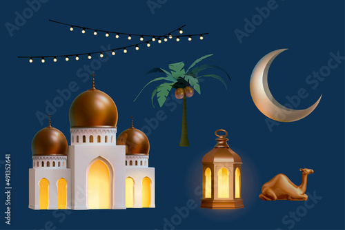 3d Islamic holiday decoration set