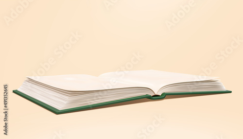 3d open blank book
