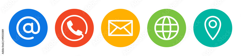 Set of contact information icon button. Business contact symbol. Set of contact information icon button. Business contact symbol.