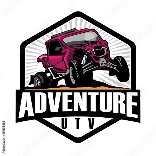 UTV offroading social club logo design vector	