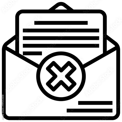 failed email outline icon