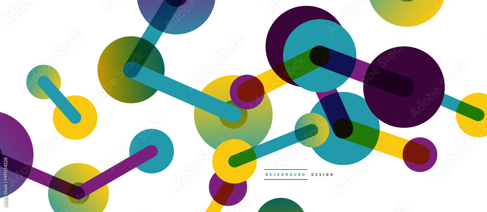 Abstract background. Round dots connected by lines. Trendy techno business template for wallpaper, banner, background or landing Abstract background. Round dots connected by lines. Trendy techno business template for wallpaper, banner, background or landing