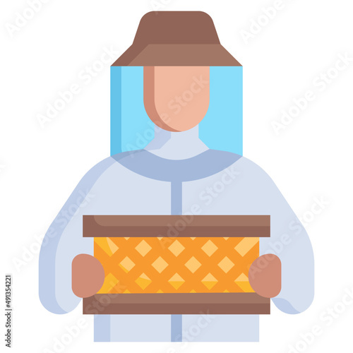 BEEKEEPING flat icon