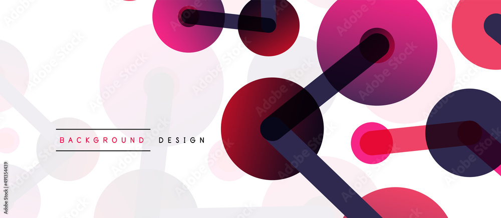 Abstract background. Round dots connected by lines. Trendy techno business template for wallpaper, banner, background or landing Abstract background. Round dots connected by lines. Trendy techno business template for wallpaper, banner, background or landing