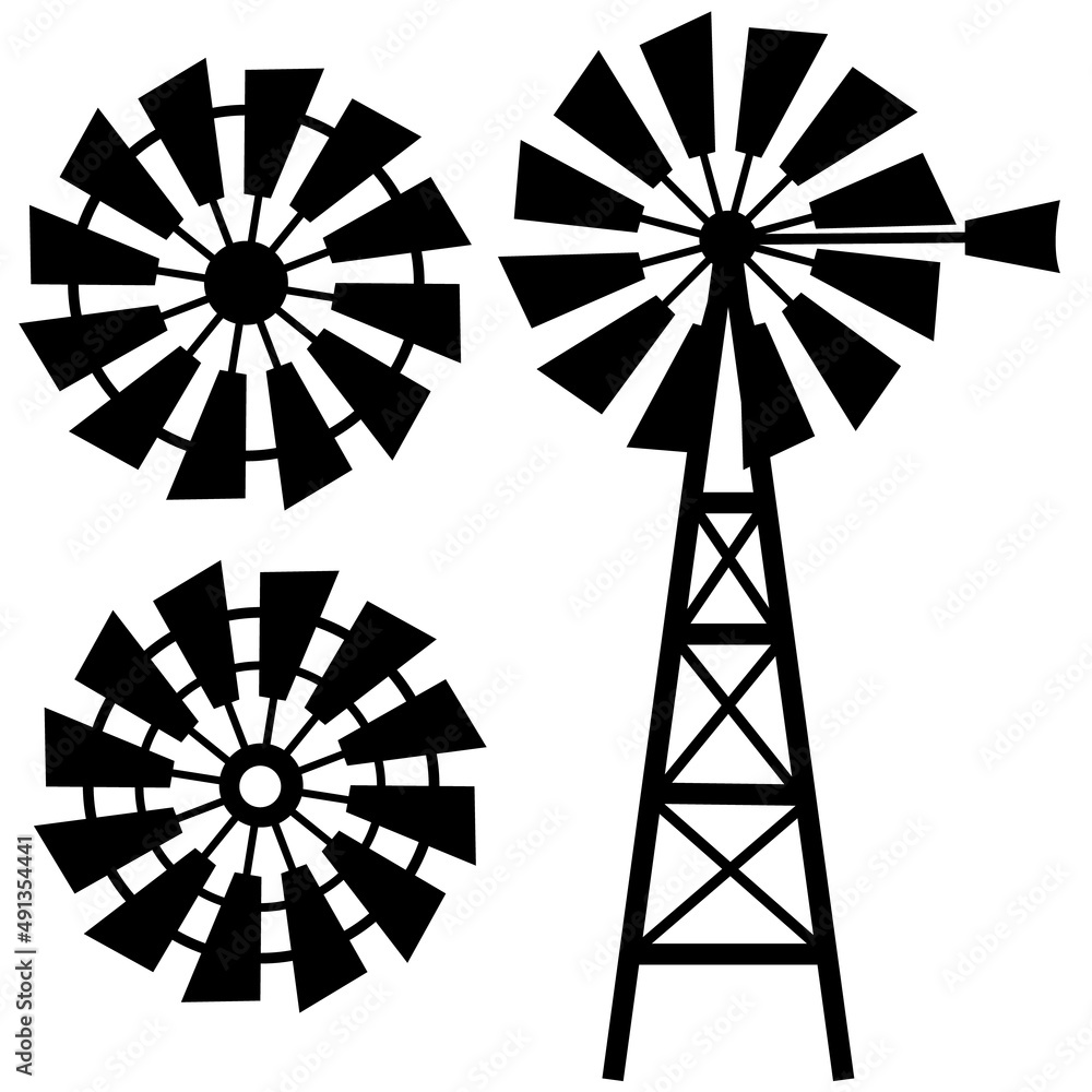 custom made wallpaper toronto digitalwindmill icon on white background. farm house sign. farm windmill symbol. flat style.