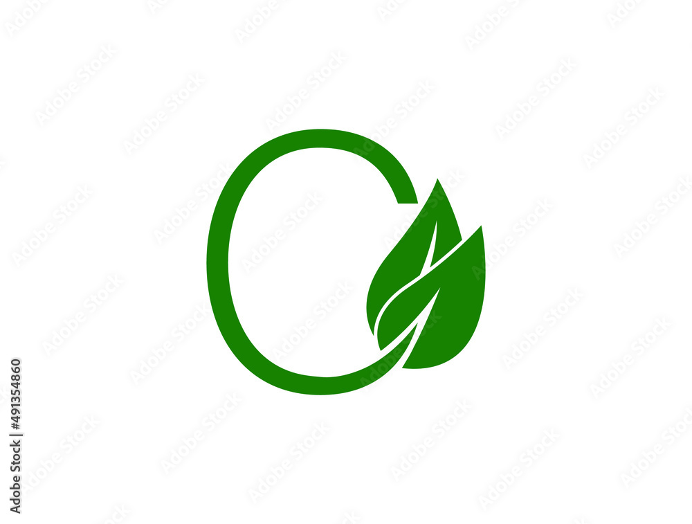 c business logo with leaves icon, logo vector illustration c business logo with leaves icon, logo vector illustration